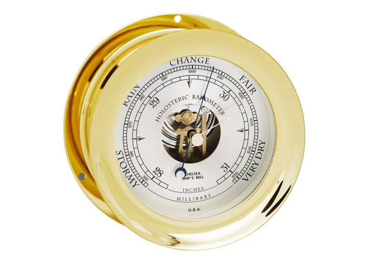 6" Ship's Bell Barometer in Brass