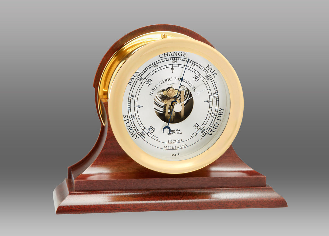 Nautical Newport 12/24 Hour Brass Clock by Chelsea Clocks