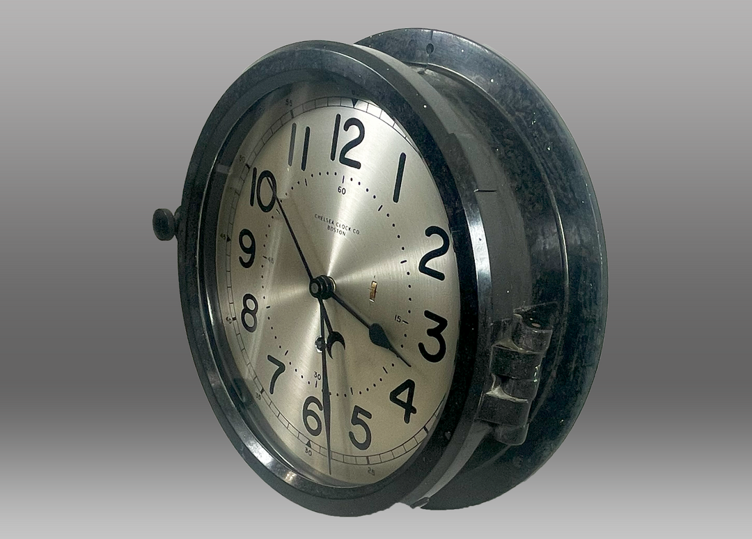 8.5" Marine Mechanical Silvered Dial Clock, 1969